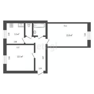 2-к квартира, вторичка, 45м2, 2/4 этаж
