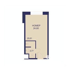 1-к квартира, вторичка, 24м2, 15/23 этаж