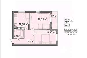 2-к квартира, вторичка, 54м2, 9/21 этаж