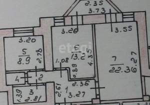 2-к квартира, вторичка, 57м2, 2/9 этаж