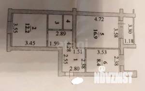 2-к квартира, вторичка, 54м2, 5/5 этаж