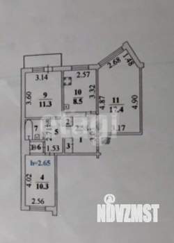 3-к квартира, вторичка, 63м2, 6/10 этаж