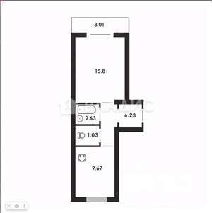 1-к квартира, вторичка, 36м2, 2/5 этаж