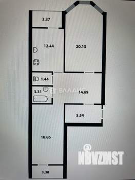 2-к квартира, сданный дом, 79м2, 1/17 этаж