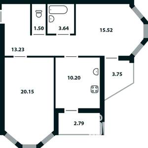 2-к квартира, строящийся дом, 65м2, 11/17 этаж