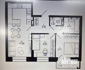 2-к квартира, вторичка, 53м2, 10/15 этаж