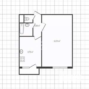 1-к квартира, вторичка, 36м2, 8/10 этаж