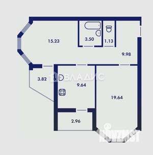 2-к квартира, вторичка, 65м2, 3/17 этаж