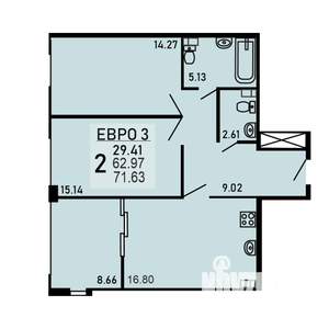 2-к квартира, вторичка, 72м2, 23/25 этаж