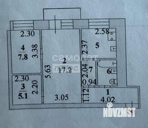 2-к квартира, вторичка, 46м2, 5/5 этаж