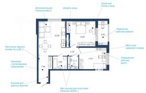 2-к квартира, вторичка, 78м2, 6/22 этаж