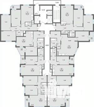 2-к квартира, строящийся дом, 68м2, 3/25 этаж