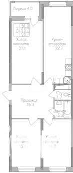 3-к квартира, вторичка, 96м2, 7/17 этаж