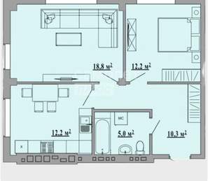 2-к квартира, вторичка, 60м2, 4/5 этаж