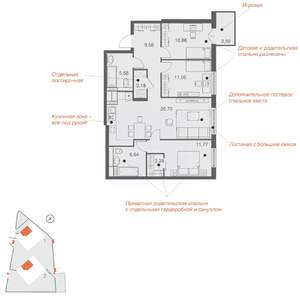 3-к квартира, вторичка, 90м2, 6/25 этаж