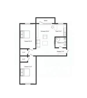3-к квартира, вторичка, 56м2, 5/5 этаж