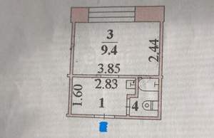 1-к квартира, вторичка, 15м2, 1/5 этаж