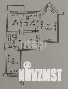3-к квартира, вторичка, 63м2, 2/9 этаж