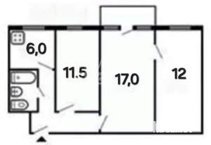 3-к квартира, вторичка, 57м2, 4/4 этаж