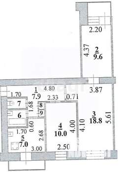 3-к квартира, вторичка, 57м2, 6/9 этаж