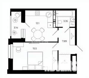 1-к квартира, вторичка, 41м2, 6/25 этаж