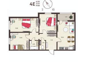 3-к квартира, строящийся дом, 80м2, 13/18 этаж