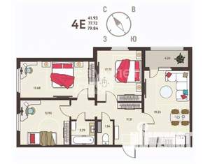 3-к квартира, вторичка, 80м2, 13/18 этаж