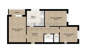 3-к квартира, вторичка, 63м2, 1/10 этаж