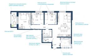 3-к квартира, строящийся дом, 102м2, 16/22 этаж