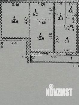 2-к квартира, вторичка, 51м2, 1/10 этаж