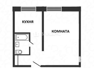 1-к квартира, вторичка, 30м2, 5/5 этаж