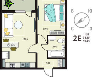 1-к квартира, вторичка, 41м2, 13/18 этаж