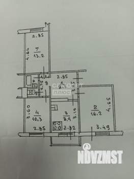 3-к квартира, вторичка, 64м2, 8/10 этаж
