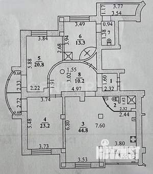 3-к квартира, вторичка, 130м2, 3/8 этаж