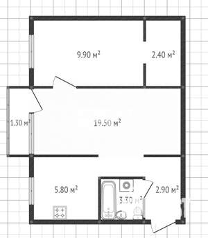 2-к квартира, вторичка, 45м2, 4/5 этаж