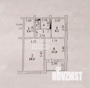 2-к квартира, вторичка, 52м2, 1/21 этаж