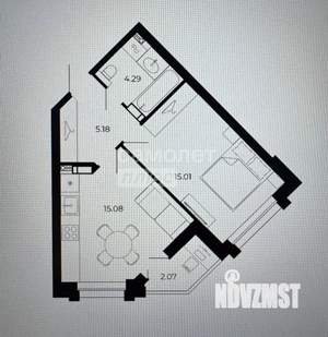 1-к квартира, вторичка, 41м2, 2/12 этаж