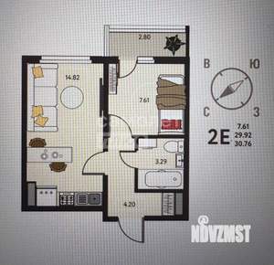 2-к квартира, вторичка, 31м2, 7/18 этаж