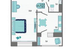 1-к квартира, вторичка, 42м2, 18/18 этаж