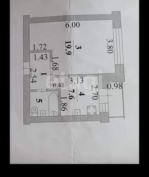 1-к квартира, вторичка, 34м2, 4/5 этаж