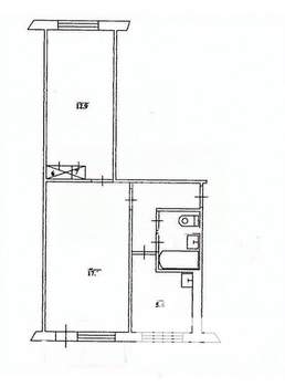 2-к квартира, вторичка, 43м2, 2/5 этаж