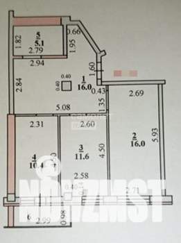 2-к квартира, вторичка, 58м2, 7/13 этаж