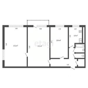 2-к квартира, вторичка, 60м2, 9/9 этаж