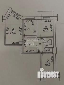 3-к квартира, вторичка, 63м2, 4/5 этаж