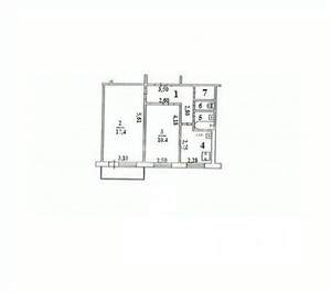 2-к квартира, вторичка, 44м2, 4/5 этаж