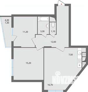 3-к квартира, строящийся дом, 71м2, 6/17 этаж