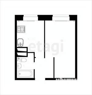 1-к квартира, вторичка, 32м2, 4/5 этаж