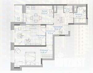 2-к квартира, вторичка, 67м2, 9/17 этаж