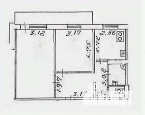 2-к квартира, вторичка, 50м2, 9/9 этаж