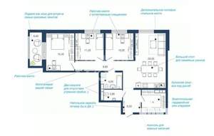 3-к квартира, вторичка, 102м2, 2/23 этаж